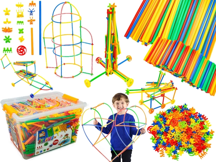 3D construction straws in a suitcase – set of approx. 1200 pieces (new version)