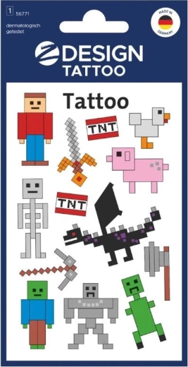 Pixel Temporary Tattoos for Kids