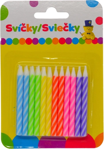 Barvne rojstnodnevne svečke 24 kos