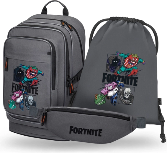 Šolski komplet Baagl Cubic Fortnite Squad 3v1: nahrbtnik, vrečka in ledvična torbica (GRS)