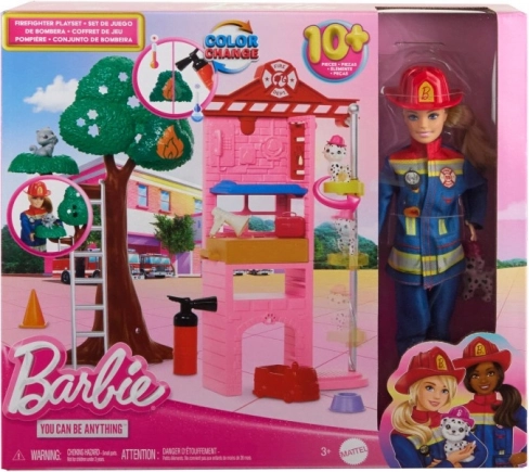 Punčka Barbie Gasilka z dodatki