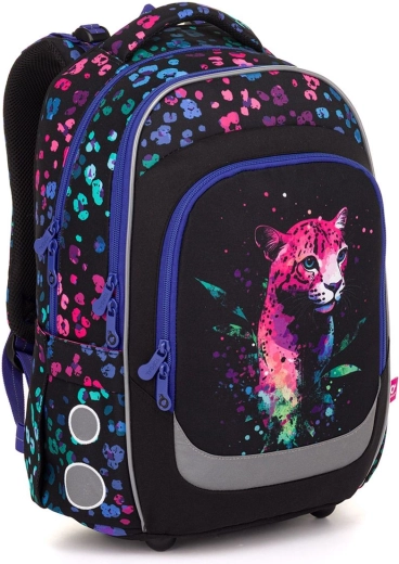 Topgal šolski nahrbtnik Lori z neon leopardom