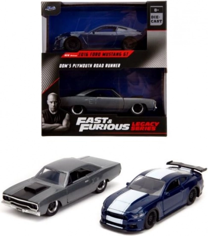 Dvojni paket modelov avtomobilov Ford Mustang GT350 in Plymouth Road Runner iz Hitri in drzni