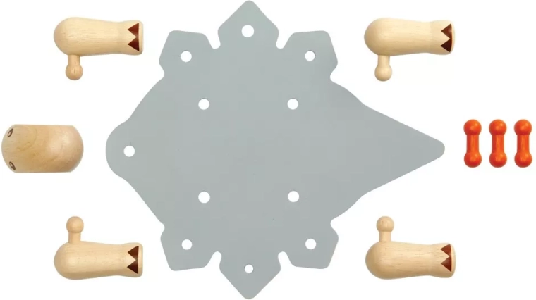 Different materials: wood and rubber