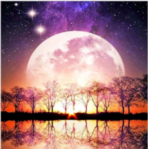 Diamantni mozaik (diamond painting) - polna luna 30 × 30 cm - 1 kos