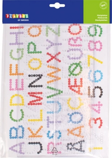 Podlage za zlikanje perlic PLAYBOX - črke in številke