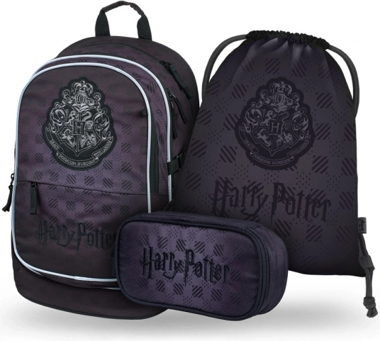 Šolski set BAAGL Core HARRY POTTER Bradavičarka črn – nahrbtnik, peresnica in vrečka