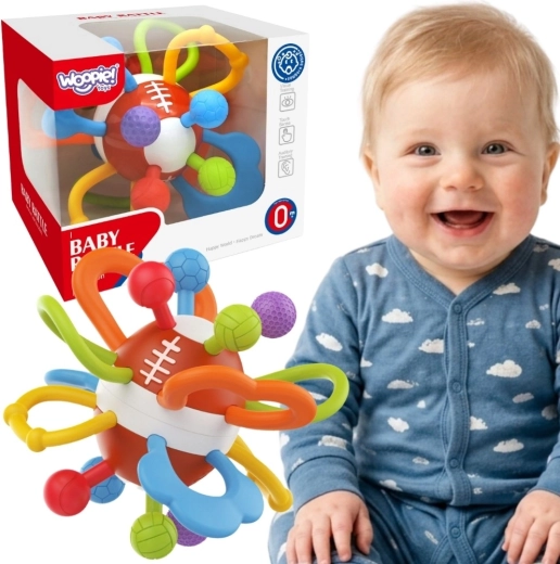 Woopie Baby senzorično ropotuljico in grizalo – žogica za dojenčke 0+