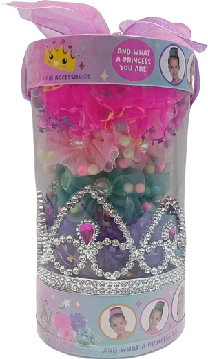 Komplet barvnih elastik za lase s krono za otroke