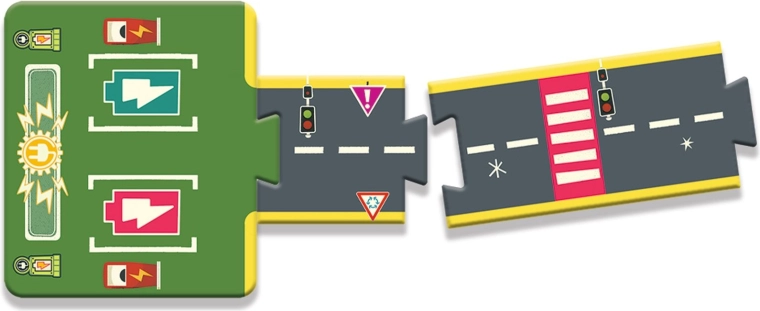 Realistična cesta s prometnimi elementi