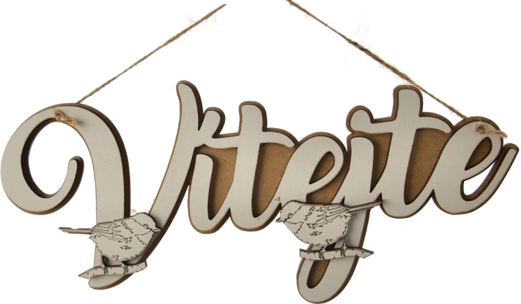 Lesena tabla »Dobrodošli« 31 × 15 cm