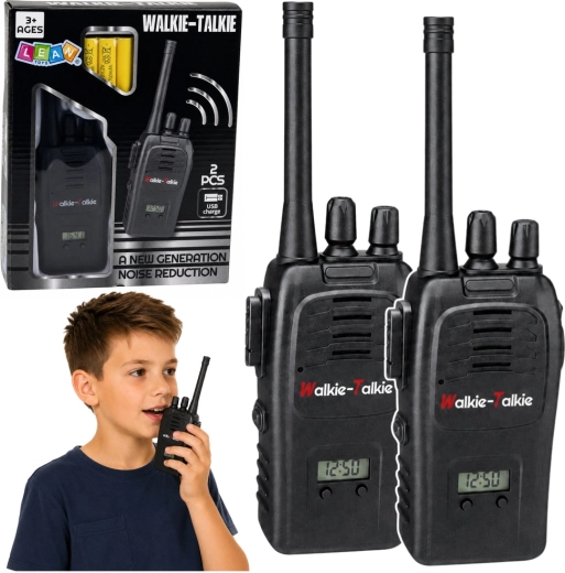 Otroški walkie-talkie z USB polnjenjem, zmanjšanjem šuma in dosegom 200 m (2 kos)