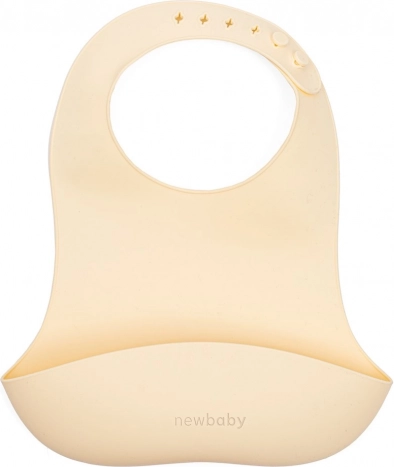 Silikonski slinček New Baby bež 28 cm