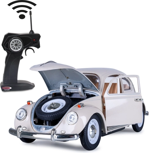 Jamara RC Volkswagen Beetle kovinski model 1:18 kremno bele barve