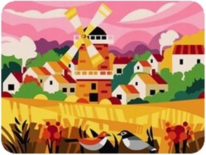 Norimpex Slikanje po številkah Vas z vetrnico 40 × 50 cm