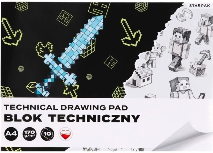 Tehnični blok A4 Pixel, 10 listov, 170 g/m²