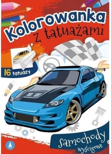 MOTOtattoo – pobarvanke z izpranimi tetovažami Dirkalni avtomobili
