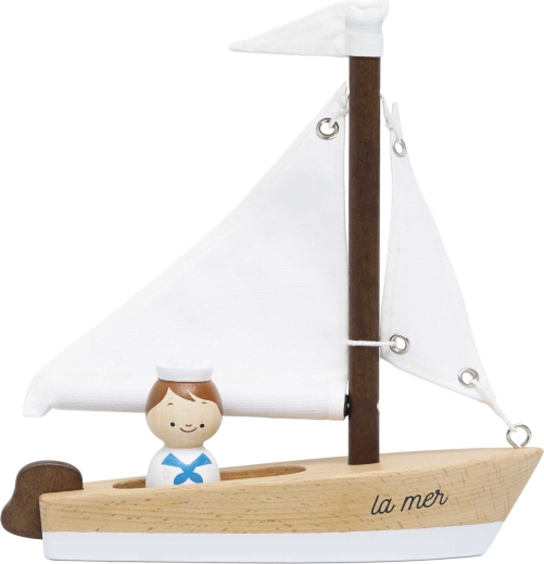 Le Toy Van wooden sailing boat with captain