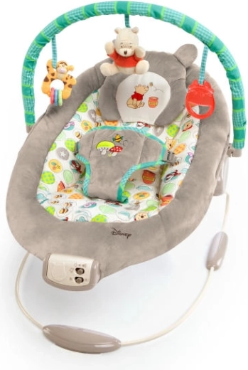 Vibrirajoči ležalnik z melodijami DISNEY Baby WINNIE THE POOH Dots & Hunny, 0 m+, do 9 kg