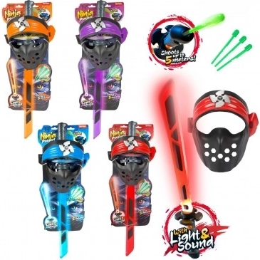 Ninja komplet z mečem, masko in puščicami s svetlobo in zvokom