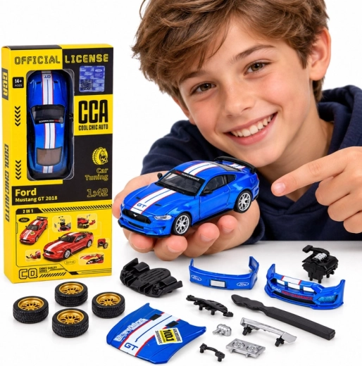 Kovinski licenčni model Ford Mustang GT 2018 z elementi za tuning v merilu 1:42