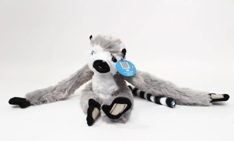 Viseči plišasti lemur z ježki 30 cm – 1 kos