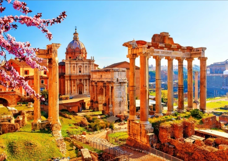 Sestavljanka Rimske razvaline spomladi 1000 koščkov BLUEBIRD