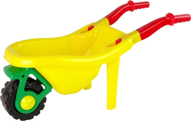 Velika barvita vrtna samokolnica rumena