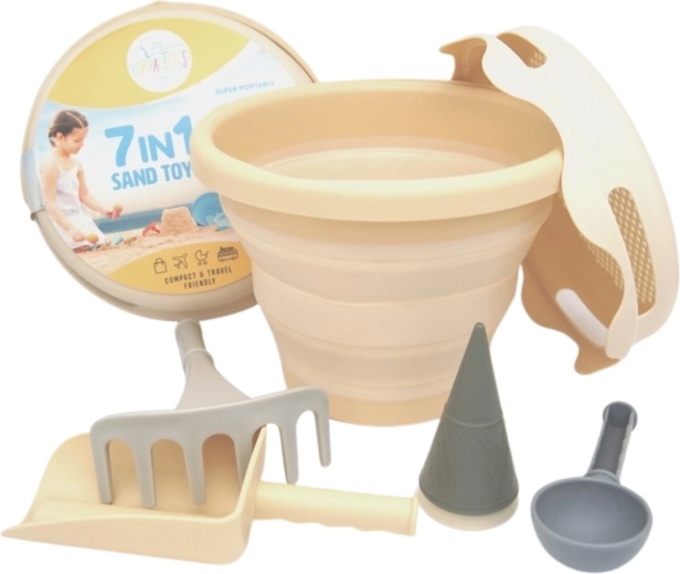Compactoys zložljivi set za pesek 7v1 bež