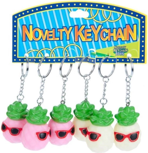 Svetleči obesek za ključe ananas s sončnimi očali