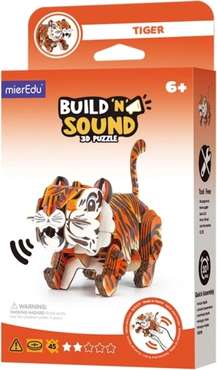 3D puzzle MierEdu Sestavi in poslušaj – tiger