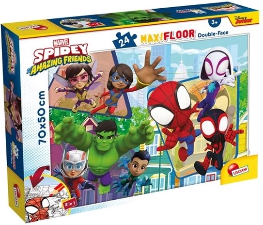Lisciani Marvel Spidey in njegovi izjemni prijatelji – maxi talna sestavljanka 24 kosov (70 × 50 cm)