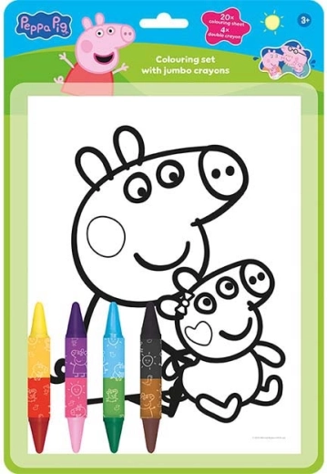 Pobarvanka set z obojestranskimi voščenkami Peppa Pig