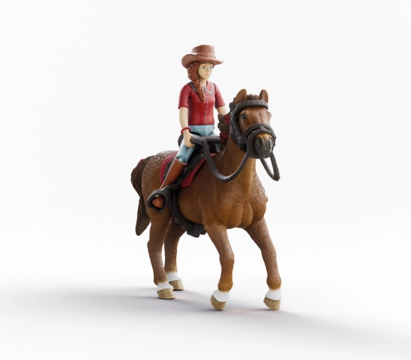 Schleich Horse Club Hannah in konj Cayenne – gibljiva figurica jahačice in valaha