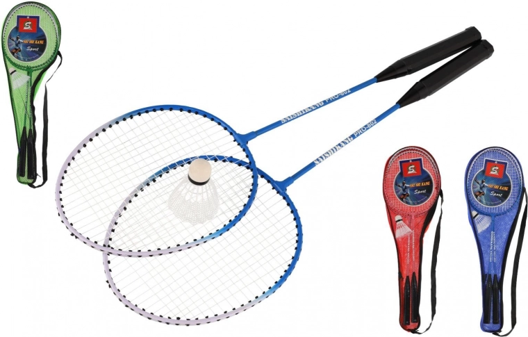 Badmintonski komplet 2 loparja in 1 žogica v etuiju, 64 cm