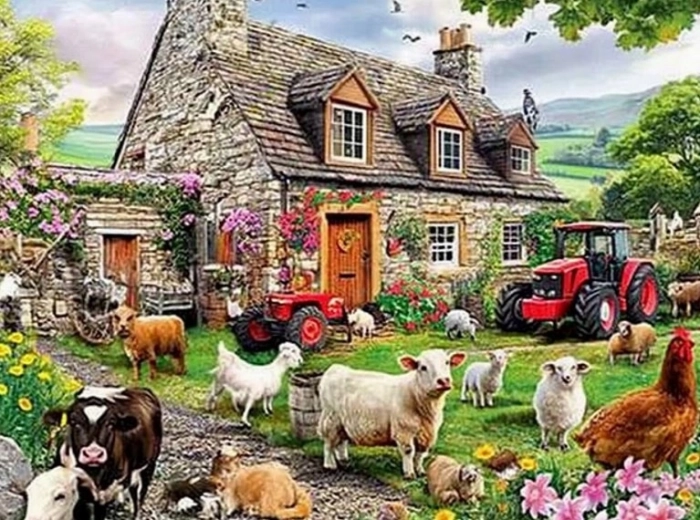 NORIMPEX diamond painting country house 30 × 40 cm