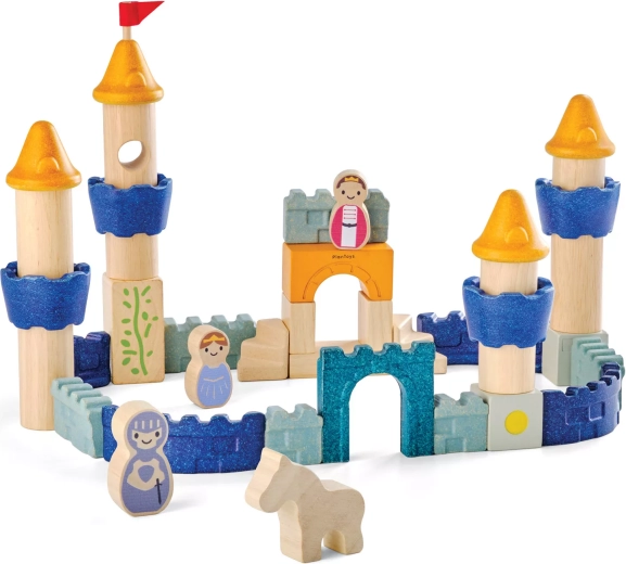 PlanToys lesena konstrukcijska igrača grad (40 delov)