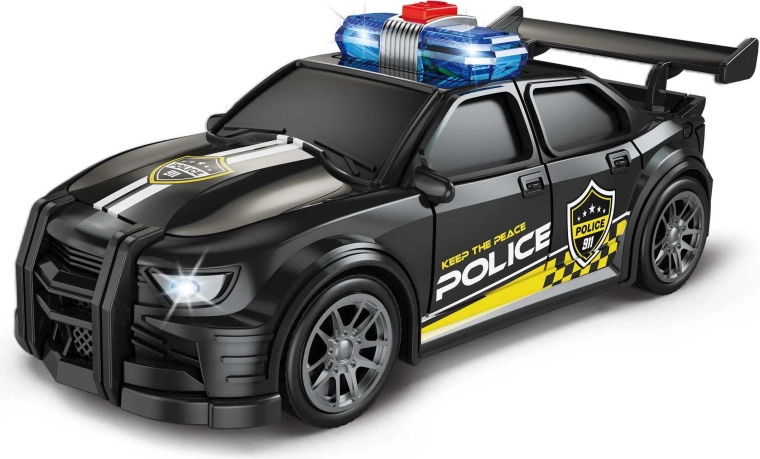 Police car with light and sound effects, 16 cm