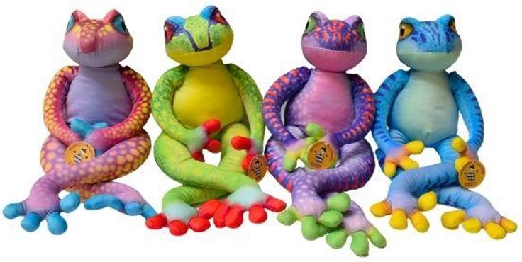 Colorful plush frog (long, medium) - 1 piece