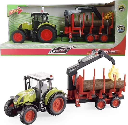 Farm service traktor s prikolico za prevoz lesa 1:16