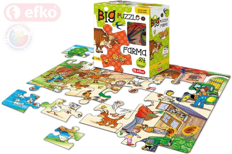 Efko baby puzzle big farma – veliki kosi 24 kosov