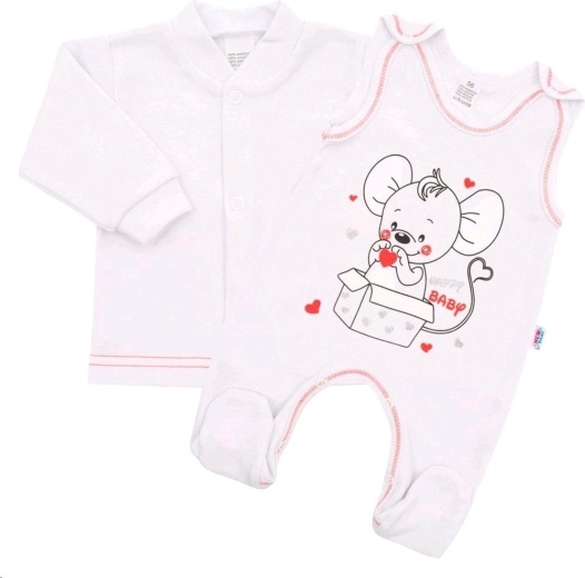 Dojenčki komplet New Baby Mouse bel 80 (9–12 mesecev)
