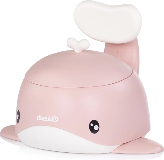 Chipolino otroški kahlica z naslonom whale pink