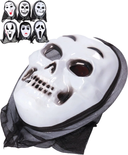 Carnival Halloween ghost mask with hood - 1 pc