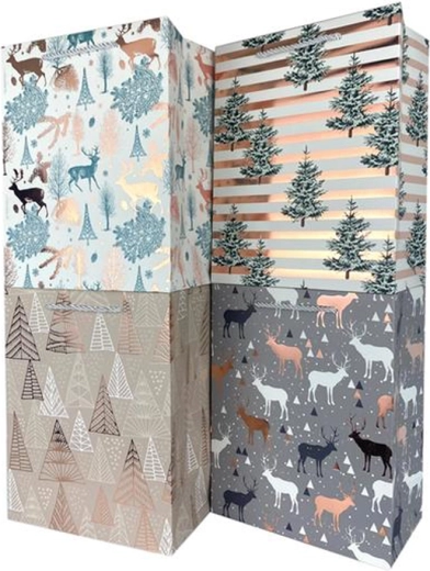 Papirnata darilna vrečka TORO božična 40 × 30 × 12 cm, mešanica motivov