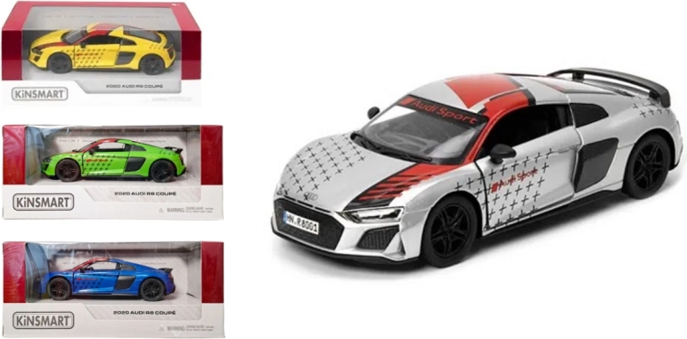 Audi R8 kovinski model 1:36 z vzmetnim pogonom