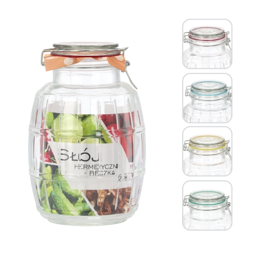 Steklena posoda 2,8 l, hermetično zapiralna – oblika soda