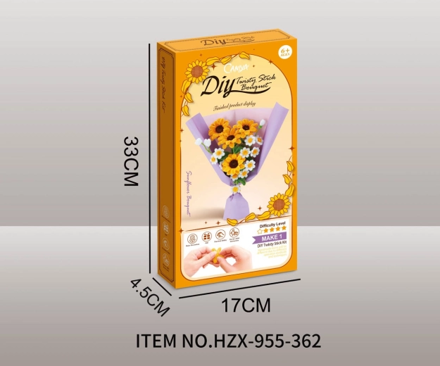 Soft flower set – make your own bouquet: yellow sunflowers