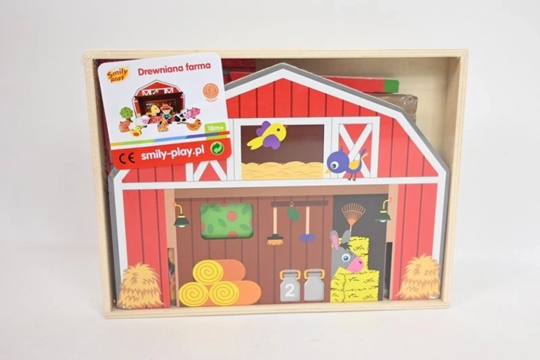SmilyPlay lesena kmetija s skednjem in figuricami