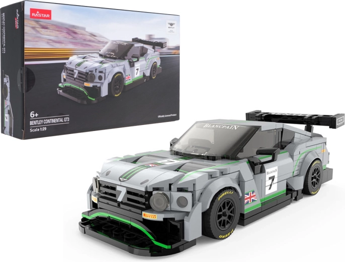 Montažni model avtomobila Bentley Continental GT3 v merilu 1:29, siv Rastar